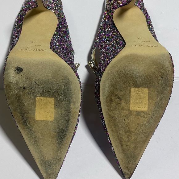 JIMMY CHOO BING 100 RHINESTONE SANDALS - Picture 5 of 8